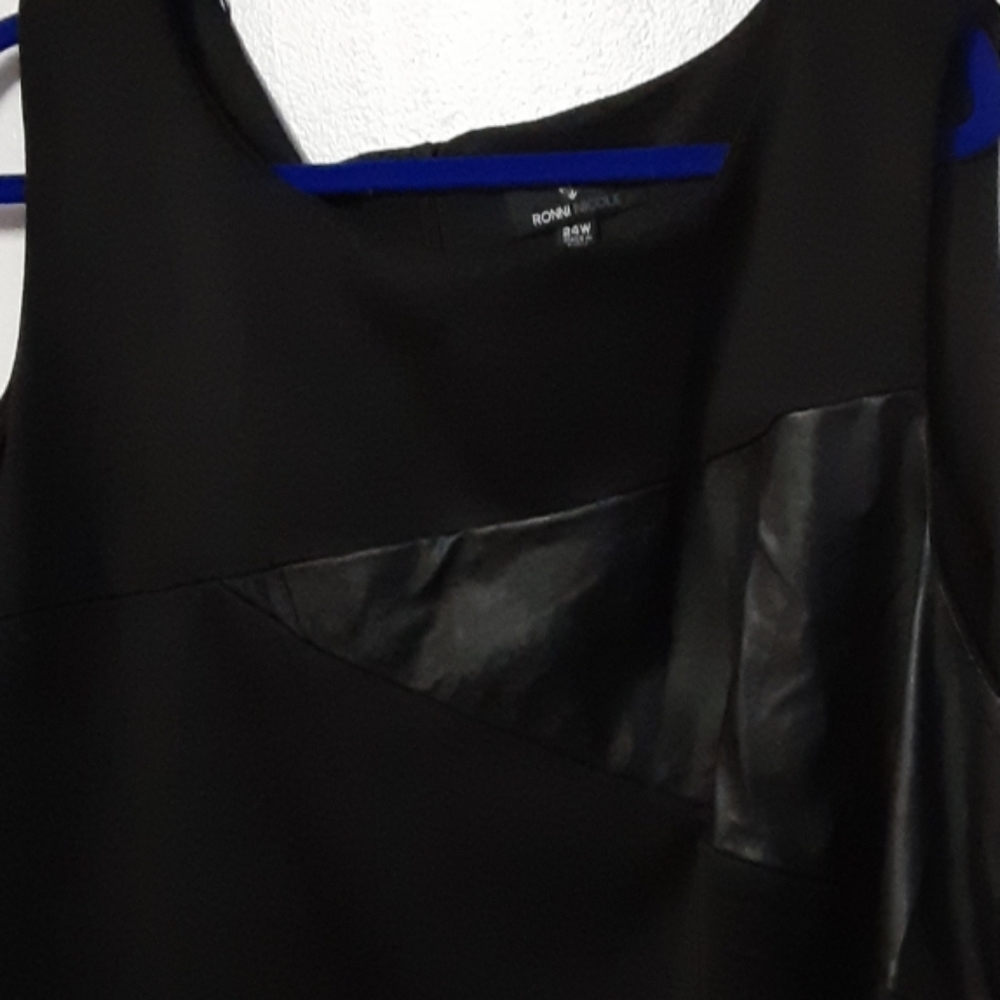 Black faux leather dress
